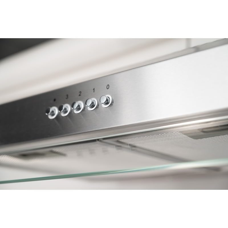 BELDEKO Hotte Casquette Visière 60 cm - Inox - 3 Vitesses Éclairage LED - Évacuation ou Recyclage - Marque Française