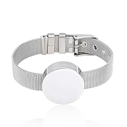 Bijou de crémation bracelet médaillon pour cendres argenté | Finition horlogère 22 cm