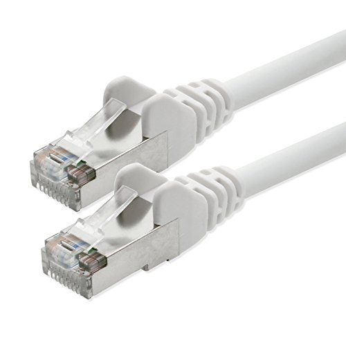 1aTTack.de 1 X 10m CAT.5e FTP LAN Network Cable CAT.5 CAT5 Ethernet Patch Cable, compatible with CAT6 / CAT6a / CAT7 - White