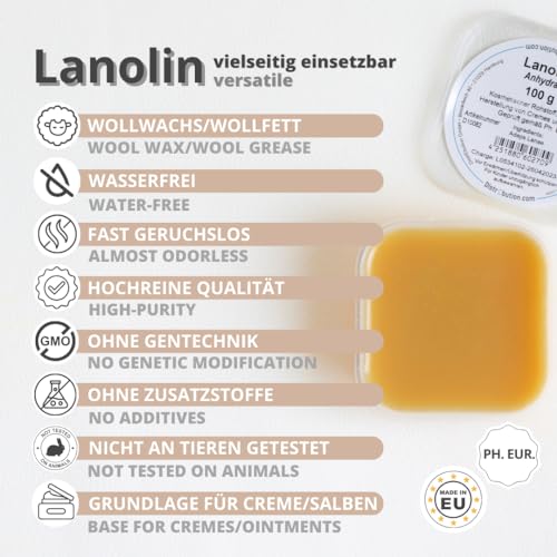 Lanolin Distribution Wollwachs 100g für natürliche Hautpflege