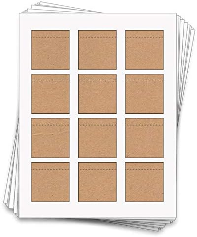 60 Printable Lip Balm or Gloss Tube Sheet Labels with Perforated Safety Seal, 2 x 2.15 inches, Brown Kraft