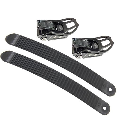 1 Sets Snowboard Binding System 2 Ratchet Buckles with 2 Binding Ladder Straps for Snowboard Ski Strap-in Binding Replacement