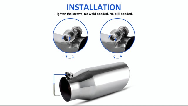 Muffler Tip Black 3 Inch Inlet LCGP 3" Inlet Exhaust Tip 5" Outlet 12" Overall Length, 3x5x12inch, Stainless Steel, Black Powder Coated Exhaust Tailpipe In Arabia | Whizz Exhaust Pipes & Tips - Foto 11