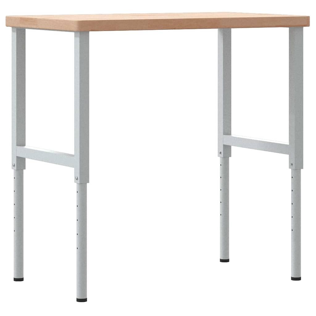 vidaXL Banco de Trabajo Rectangular Madera Maciza 100x60x(73-99,5) cm