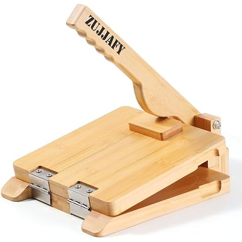 Bmaboo Tortilla Press 8 Inch Square Tortilla Maker with 50pcs Parchment Paper, Mexican Tortillera Presser Homemade Tortillas Pataconera Dough Press Cover