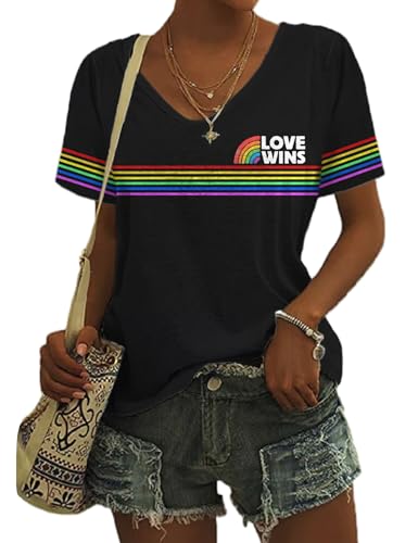 Be You Shirt Women Pride T Shirt Rainbow Graphic Shirts Letter Print Casual Short Sleeve Tees Tops(P8,XL)