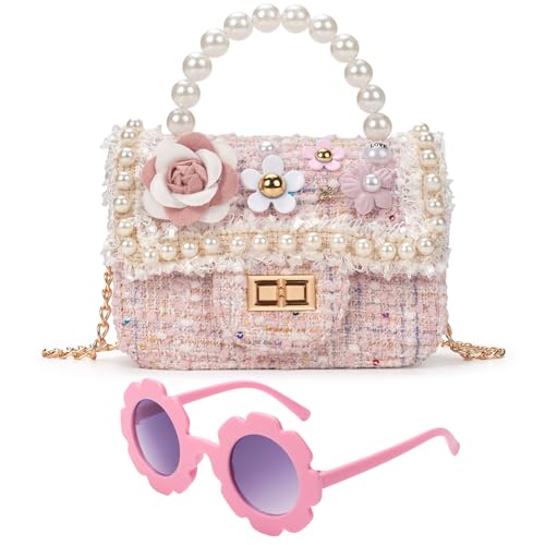 LJCTULY Kleine Mädchen Perlen Blumen Geldbörse