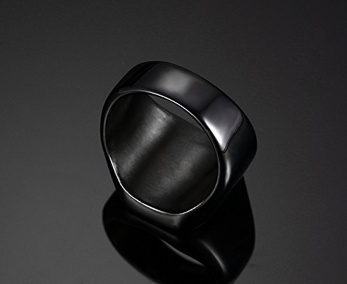 Stainless Steel Polished Men's Freemason Masonic Symbol Signet Rings Bands, Black,Size 8 #TOP4