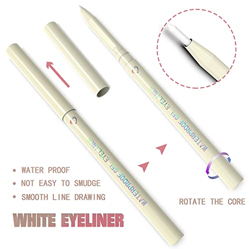 Kaiqikaixi 5 White Eyeliner Pen, Eyebrow Pen,Eye Shadow Pencil, Lip Line Pen, Eyelid Pad, Pencil Makeup Set Tool #TOP1