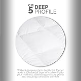 Luxury Natural GOOSE Feather With 15% Super Soft Warm Down Mattress Topper Bed Enhancer Overlay | 100% Cotton Casing, Elasticated Straps for secure Fit Double - Image 3