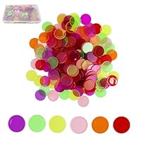 FAREASTSHOP 300 Stück Bingo Chips, 7 Farben Plastik Spielmarken, Transparente Bingo-Zählchips, Zähl-Chips, Zählchips Farbige, Zähler Bingo-Chips für Spielkarten Mathe Üben Anzahl der Spielchips