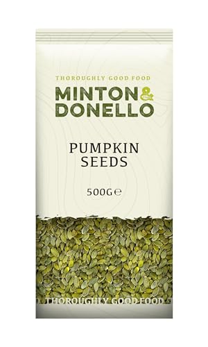 Minton & Donello Bulk Organic Pumpkin Seeds 500g Raw High-Protein Seeds Great for Snacking Topping Bowls Baking Granola & Adding Natural Goodness to Everyday Meals