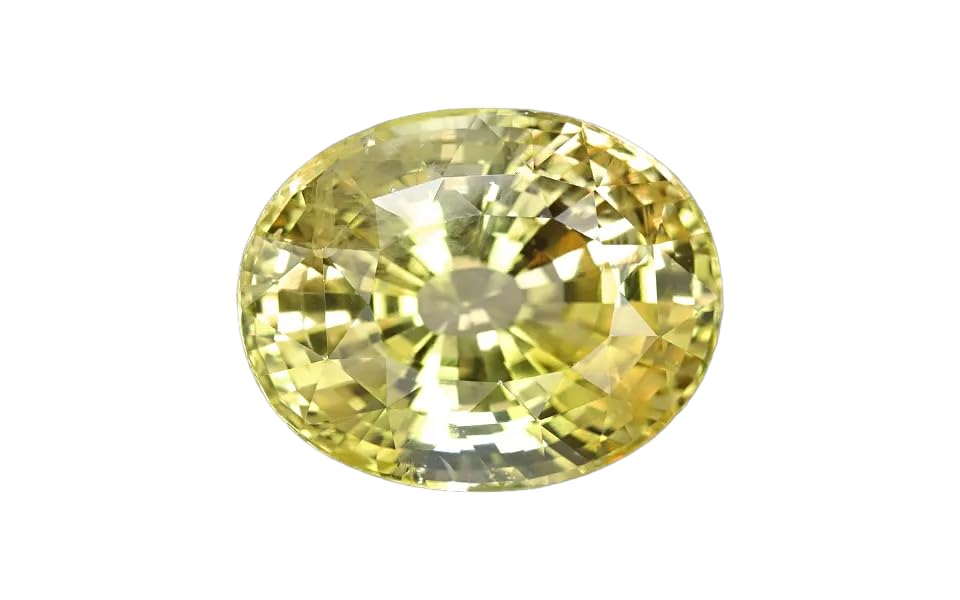 Saphir jaune Ratti de 11,25 mm ovale naturel et pukhraj certifié non traité