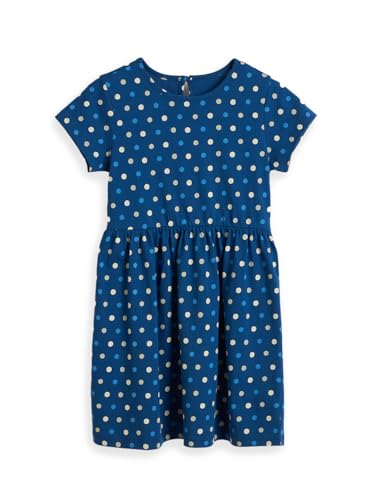 Image of Amazon Brand - Symbol Girls Fit and Flare Printed 100% Cotton Knit Dress | Age 2-10 Years
