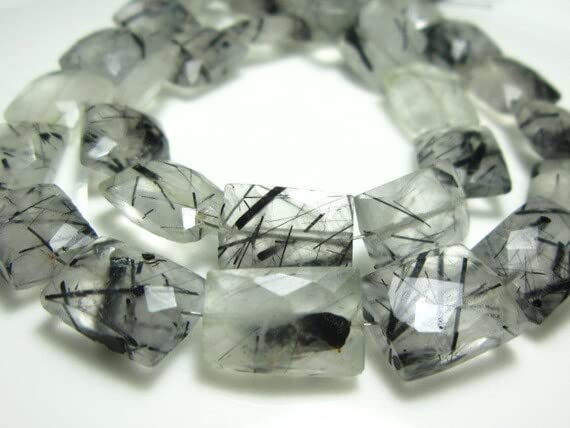 Quartz tourmaliné perles rectangles pour concevoir un collier unique