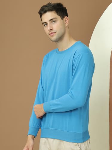Image of Mack Jonney Fleece Regular Fit Solid Round Neck Sweatshirt for Men-MACK639877