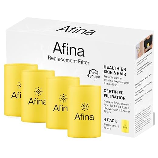 Afina Replacement Filter for Filtered Shower Head, Hard Water - 4 Pack