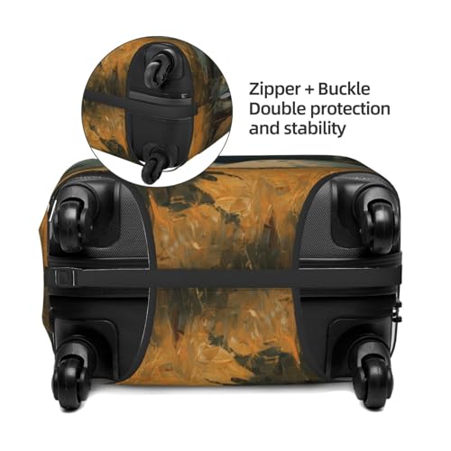 Vintage Ghosts Camping In The Woods Elastic Travel Luggage Covers Dustproof Scratch-Resistant Suitcase Protector Fit 22-24 Inch2