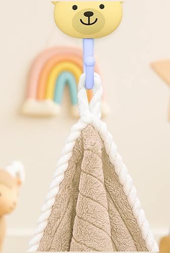 Image of DIVYAM Kids Bath Towel - 425 GSM Soft Microfiber Towel for Newborns, Toddlers & Kids - Lightweight, Absorbent - Cute Bear Print - Beige Color - 120 x 60 CM - Travel Friendly - Set of 1