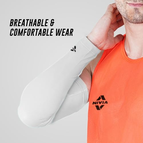 Image of Nivia Arm Sleeves for men & women, Arm Compression sleeves, Uv sun protection arm sleeves for boys & girls,Arm Sleeves for Cricket,Volleyball,Football,Bike Riding,Cycling
