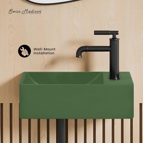 Fregadero rectangular de hormigón Swiss Madison Lisse para sustituir lavabos tradicionales blancos 3