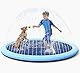 Pool für große Hunde, Spielmatte für Hunde, Pool für Kinder, Pool, faltbar, rutschfest, faltbar, tragbar, aus PVC, Blau, 100 cm