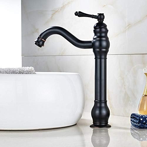 Robinet de salle de bains en bronze huilé avec mitigeur de lavabo monocommande et bec pivotant
