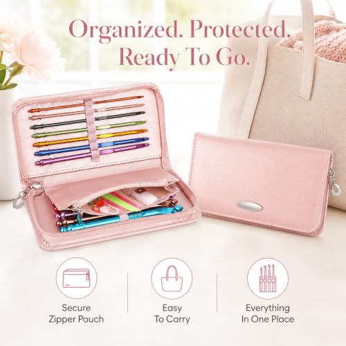 Image of Coopay Crochet Hooks Set with Zipper Pouch, 16PCS Metal Crochet Needles