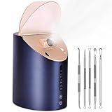 Facial Steamer DENFANY Nano Steamer Ionic Hot & Cool Mist Home SPA | 8 Steam Modes | Aromatherapy Basket | Digital LCD Screen | Extraction Set