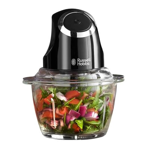Russell Hobbs 24662 Desire - Picador de verduras y cebolla (500 ml, capacidad de cristal, 200 W), color negro mate