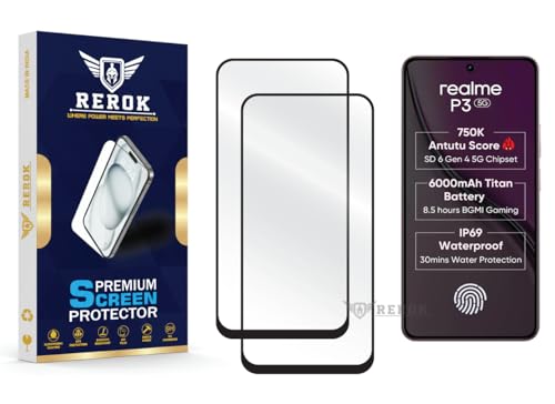 Image of Gorilla Tempered Glass Screen Protector Compatible with Realme P3 5G [Pack of 2] | Edge-to-Edge, Bubble-Free, Case Friendly, Easy Installation Kit