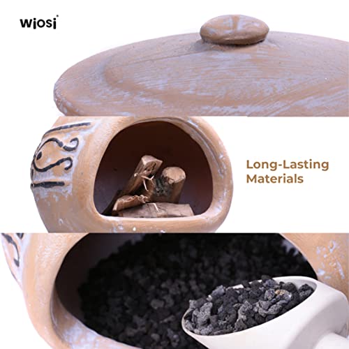 Small Chiminea Outdoor Fireplace – Wood Burning Clay Chiminea With Protective Chimney Rain Lids And Solid Metal Stands - Terracotta Chimenea For Patio, Garden – Rustic Fire Pit Chimnea Chimney #TOP6