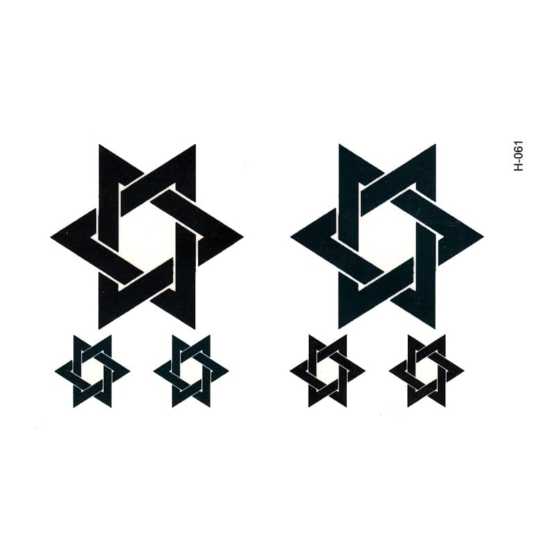 Vista 2 de Hexagrama impermeable temporal tatuaje etiqueta engomada tatuaje temporal manga tatuaje tatuajes temporales para hombre mujeres