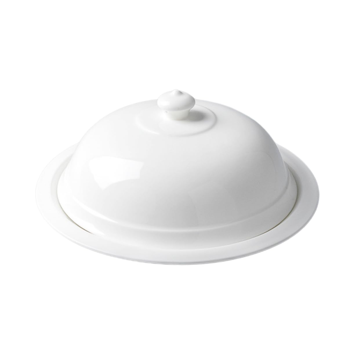 STOBAZA Ceramic Food Plate with Lid French Style Dish for Serving Steak Pasta and Snacks Tableware for Family Gatherings and Parties