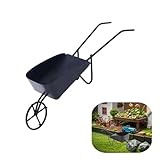 Mini Wheelbarrow Small Metal Wheelbarrow Tiny Wheelbarrow Model Miniature Farm Garden Tool Accessories for Mini House Garden Decor (Black)