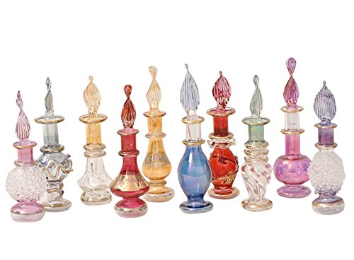 Lote de Tres Perfumeros esencieros de cristal soplado hechos a...