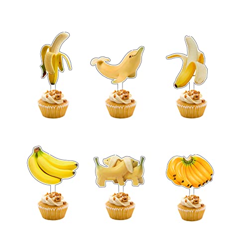 7 Pcs Acrylic Banana Cake Toppers Banana Cake Decorations Fruit Birthday Party Decorations For Banana Baby Shower, Fruit Themed Party #TOP2