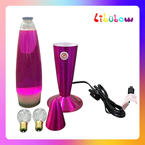 Image of 16 Inch Pink Magma Lamp, 2 Bulbs, White Wax Pink Liquid, Relaxing Nightlight Mood Lighting Home Decor Room Office Bedroom Lamp for Adults, Teens and Kids, Girls