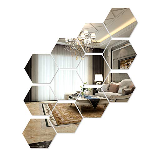 Aooyaoo 3D Circle Mirror Wall Sticker Living Home Room Decoration (Silver 1) #TOP5