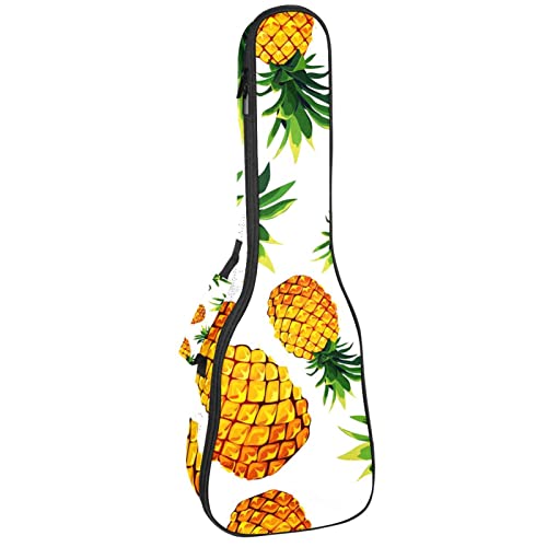 Sac de transport étanche pour ukulélé ténor et soprano motif ananas blanc