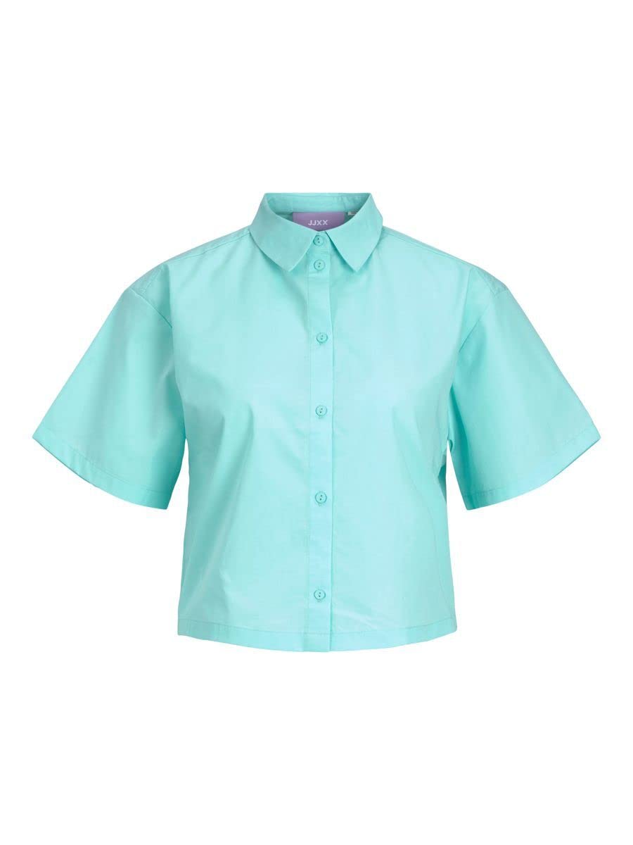 JJXX Jack & Jones Women's Jxmission SS Short Shirt Sn Shirt Blouse, Aruba Blue, Large