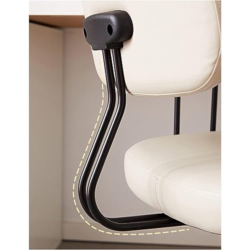 image for LSHTAR Rotating PU Leather Office Chair, Adjustable Height Small Back 