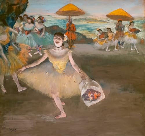Affiche Toile Danseuse au bouquet d'Edgar Degas pour décoration de salon 60x90cm