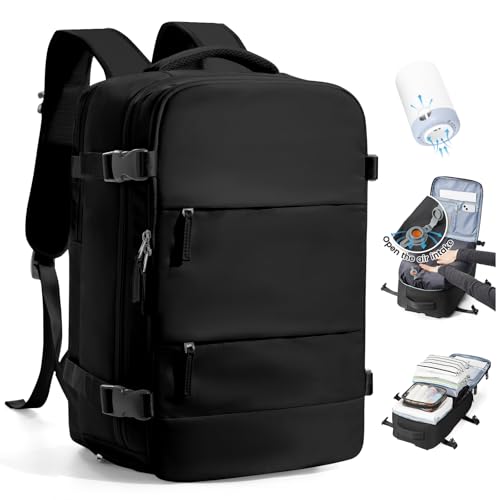 SZLX Vakuum Rucksack Handgepäck Damen, Airbag Rucksack Vakuum mit Vakuumsystem für Reisen, Ryanair Vacuum Reiserucksack mit Pumpe Wasserdicht Herren Vakuumkoffer