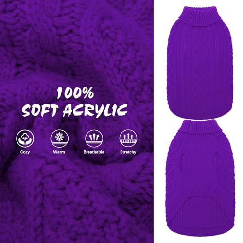 Image of BINGPET Dog Sweater for Large Dogs, Turtleneck Knitted Clothes