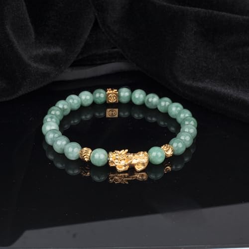 Image of Fengshui Bracelet Natural Green Real Jade Bracelets for Women Attract Lucky Wealthy Bracelet Unisex Protection Jewelry for Women Men Gift
