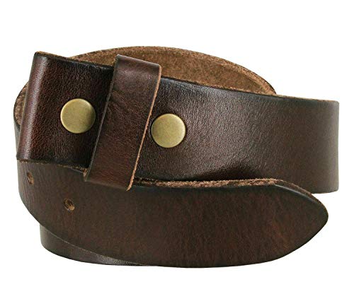 100% One-Piece Full Grain Leather Belt Straps with No Slot Hole/Slot Hole/Heavy-Duty, Multi Options 1-1/2" (38mm) Wide2
