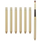 6 Stück Lippenpinsel Einziehbarer Lippenstift Kleiner Make-Up Pinsel Flacher Concealer Pinsel Lipgloss Applikator Tragbare Lippenbürste Versenkbarer Zum Mischen Von Lidschatten Liner (Gold)