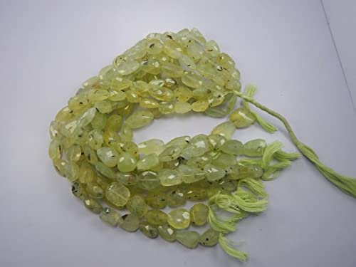 Perles préhnite naturelle facettée 21-24mm en fil de 38cm pour loisirs créatifs de bijoux