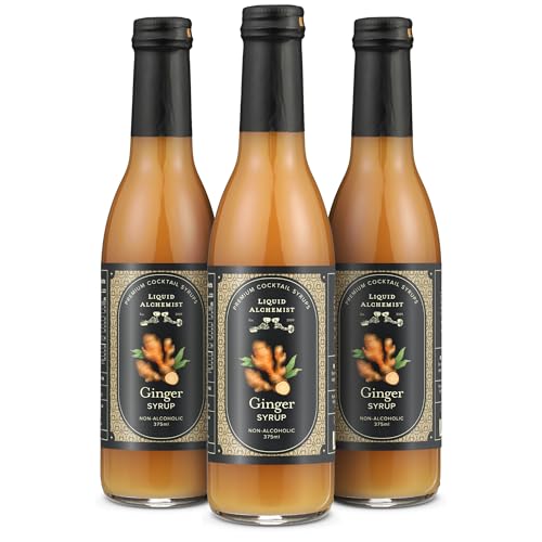 Image of Liquid Alchemist Ginger Syrup for Cocktails | Real Ingredients Make our Liquid Ginger Puree for Cocktails the Perfect Moscow Mule Syrup | Small Batch, Non-GMO & Vegan | 12.7 oz Drink Mixer, Pack of 3